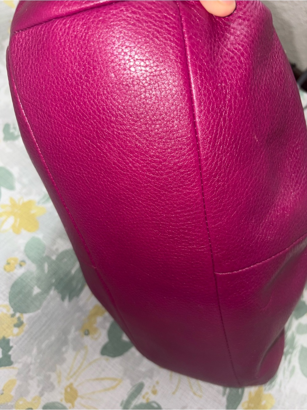 COACH Madison Phoebe Tumbled Hot Pink Leather 3 Section Shoulder Bag VINTAGE - Picture 13 of 15